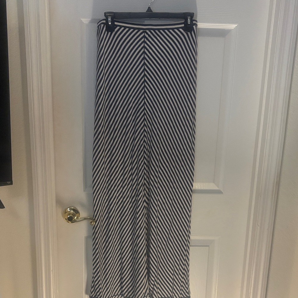 Max Studio Black and White Striped Maxi Skirt